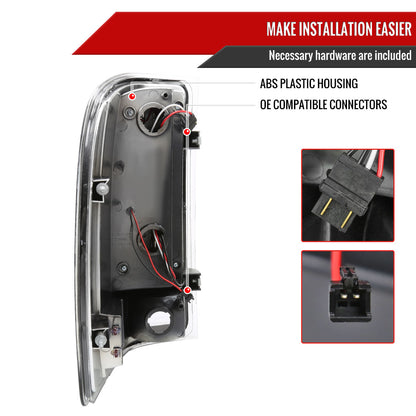 2007-2014 Chevrolet Silverado LED Tail Lights - OZ (Matte Black Housing/Clear Lens)