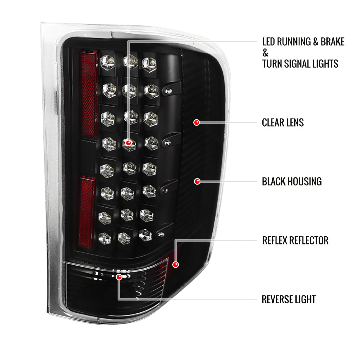 2007-2014 Chevrolet Silverado LED Tail Lights - OZ (Matte Black Housing/Clear Lens)