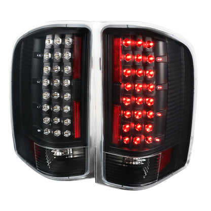 2007-2014 Chevrolet Silverado LED Tail Lights - OZ (Matte Black Housing/Clear Lens)