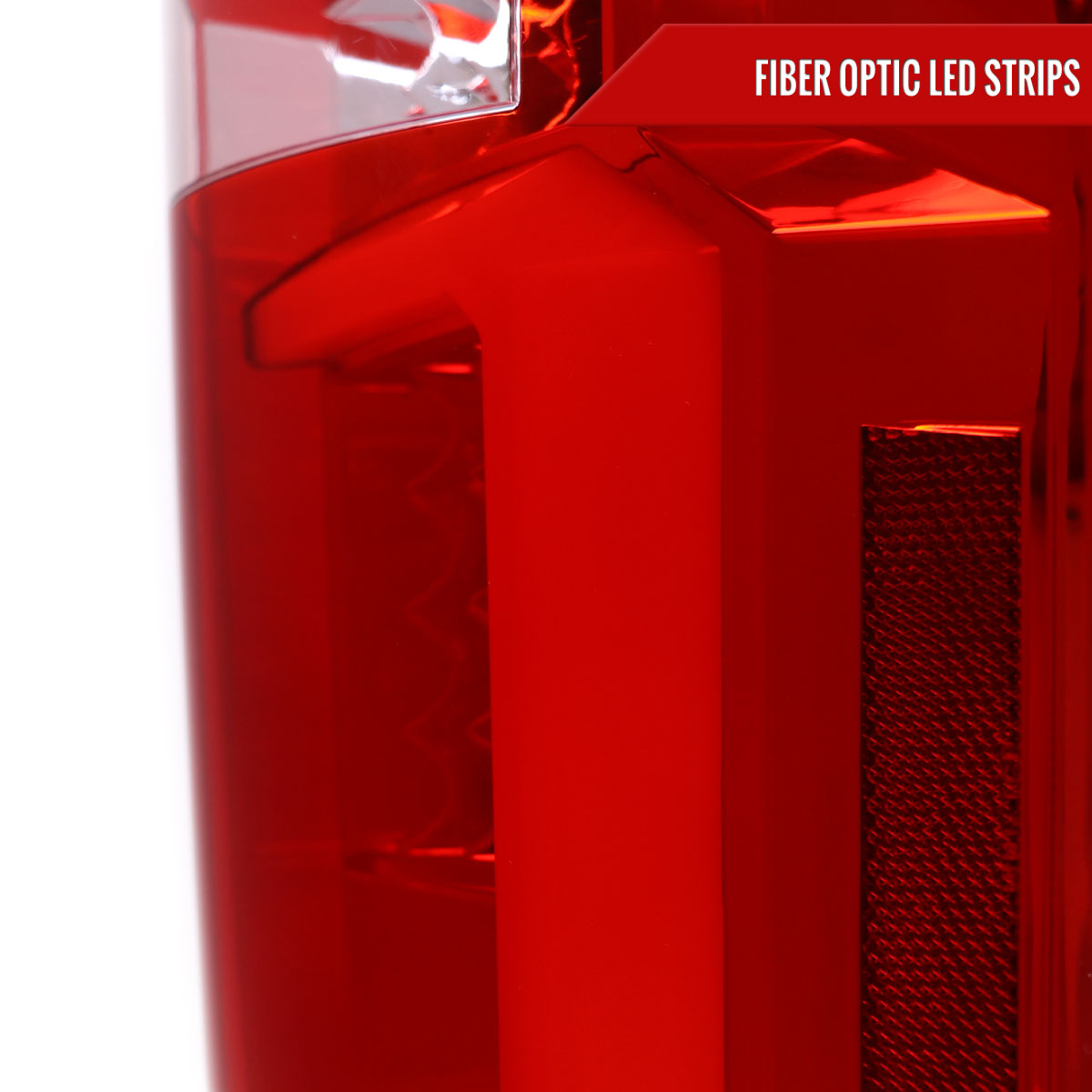 2007-2013 Chevrolet Silverado 1500/ 2007-2014 Silverado 2500HD/3500HD LED Tail Lights with LED Bar (Chrome Housing/Red Clear Lens)