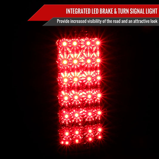 2007-2014 Chevrolet Silverado LED Tail Lights (Chrome Housing/Red Lens)