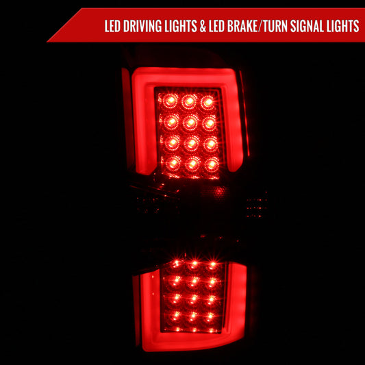 2014-2018 Chevrolet Silverado 1500/ 2015-2019 Silverado 2500HD 3500HD GMC Sierra 3500HD LED Tail Lights (Glossy Black Housing/Smoked Lens)