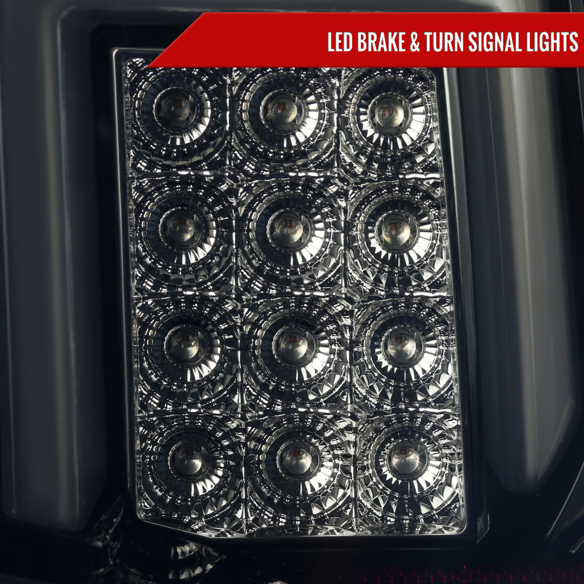 2014-2018 Chevrolet Silverado 1500/ 2015-2019 Silverado 2500HD 3500HD GMC Sierra 3500HD LED Tail Lights (Glossy Black Housing/Smoked Lens)