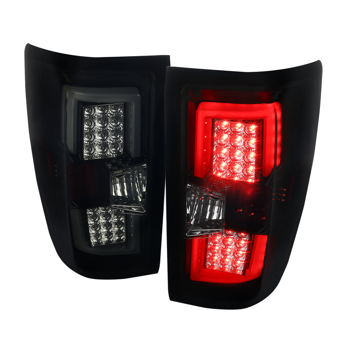 2014-2018 Chevrolet Silverado 1500/ 2015-2019 Silverado 2500HD 3500HD GMC Sierra 3500HD LED Tail Lights (Glossy Black Housing/Smoked Lens)
