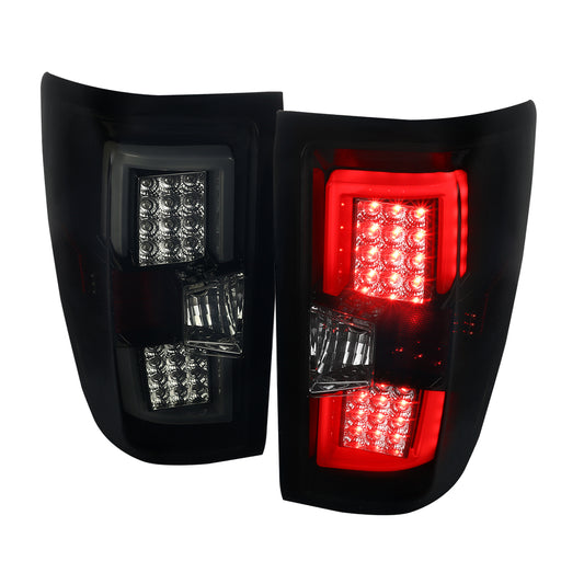 2014-2018 Chevrolet Silverado 1500/ 2015-2019 Silverado 2500HD 3500HD GMC Sierra 3500HD LED Tail Lights (Glossy Black Housing/Smoked Lens)