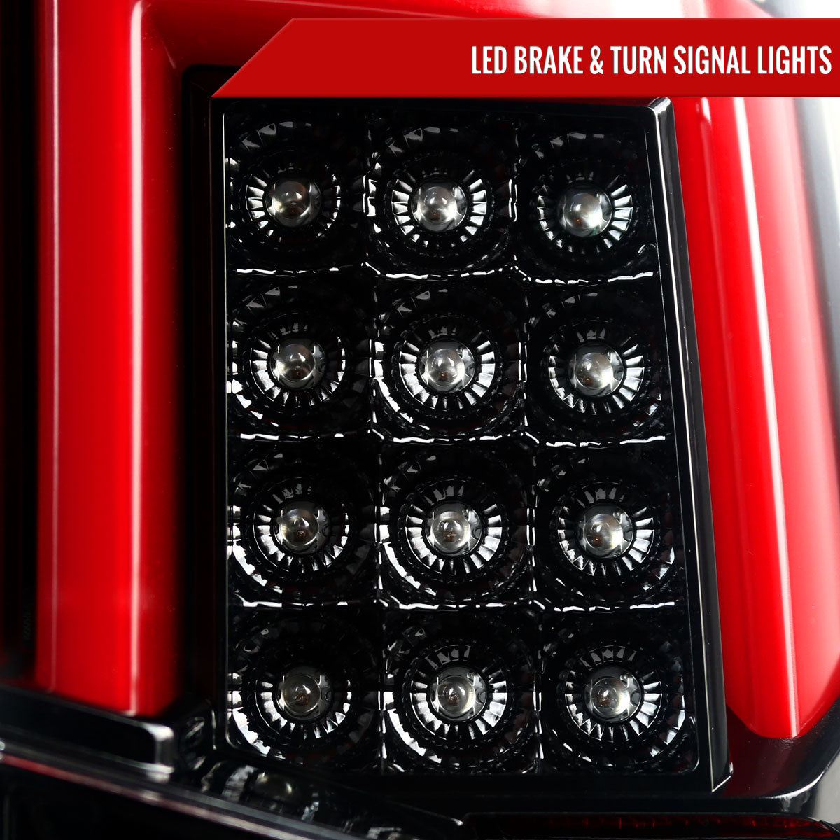 2014-2018 Chevrolet Silverado 1500/ 2015-2019 Silverado 2500HD 3500HD GMC Sierra 3500HD LED Tail Lights (Jet Black Housing/Clear Lens)