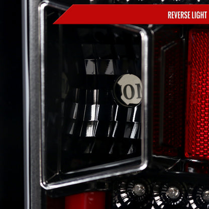 2014-2018 Chevrolet Silverado 1500/ 2015-2019 Silverado 2500HD 3500HD GMC Sierra 3500HD LED Tail Lights (Jet Black Housing/Clear Lens)