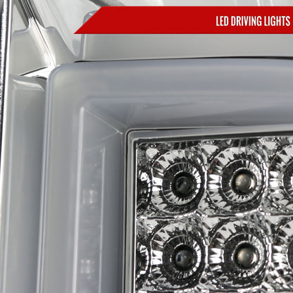 2014-2018 Chevrolet Silverado 1500/ 2015-2019 Silverado 2500HD 3500HD GMC Sierra 3500HD LED Tail Lights (Chrome Housing/Clear Lens)