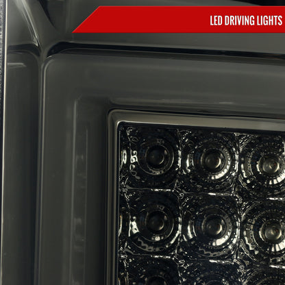 2014-2018 Chevrolet Silverado 1500/ 2015-2019 Silverado 2500HD 3500HD GMC Sierra 3500HD LED Tail Lights (Chrome Housing/Smoked Lens)