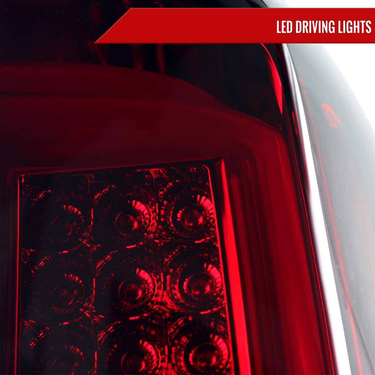 2014-2018 Chevrolet Silverado 1500/ 2015-2019 Silverado 2500HD 3500HD GMC Sierra 3500HD LED Tail Lights (Chrome Housing/Red Smoked Lens)