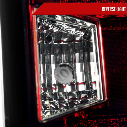 2014-2018 Chevrolet Silverado 1500/ 2015-2019 Silverado 2500HD 3500HD GMC Sierra 3500HD LED Tail Lights (Chrome Housing/Red Smoked Lens)