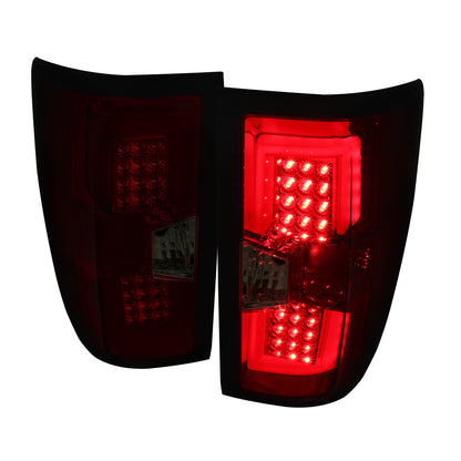 2014-2018 Chevrolet Silverado 1500/ 2015-2019 Silverado 2500HD 3500HD GMC Sierra 3500HD LED Tail Lights (Chrome Housing/Red Smoked Lens)