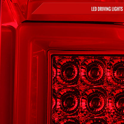 2014-2018 Chevrolet Silverado 1500/ 2015-2019 Silverado 2500HD 3500HD GMC Sierra 3500HD LED Tail Lights (Chrome Housing/Red Lens)