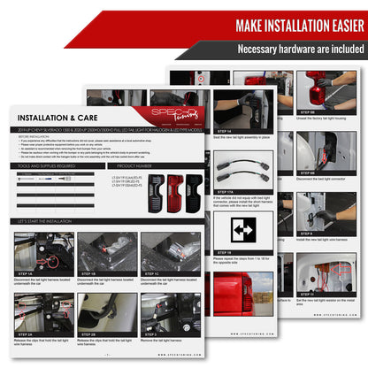 2019-2023 Chevrolet Silverado 1500 / 2020-2023 Silverado 2500HD/3500HD LED Tail Lights (Chrome Housing/Red Lens)