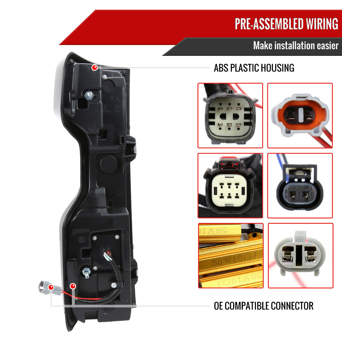 2019-2023 Chevrolet Silverado 1500 / 2020-2023 Silverado 2500HD/3500HD LED Tail Lights (Chrome Housing/Red Lens)