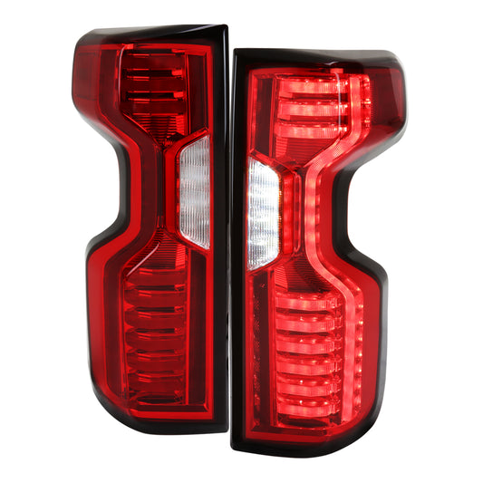 2019-2023 Chevrolet Silverado 1500 / 2020-2023 Silverado 2500HD/3500HD LED Tail Lights (Chrome Housing/Red Lens)
