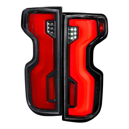 2019-2026 Chevrolet Silverado 1500 Full LED Tail Lights with Sequential Turn Signal for Factory LED Models (Jet Black Housing/Clear Lens)