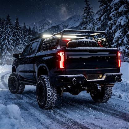 2019-2026 Chevrolet Silverado 1500 Full LED Tail Lights with Sequential Turn Signal for Factory LED Models (Black Housing/Clear Lens) - view 8