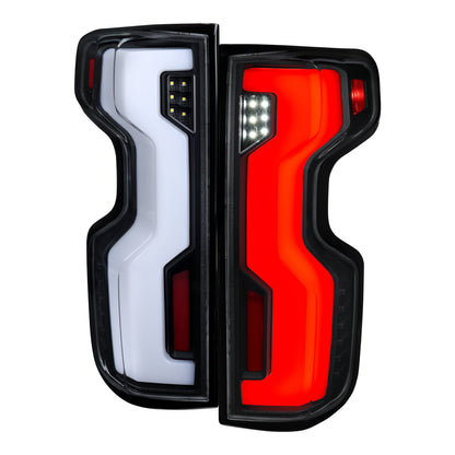 2019-2026 Chevrolet Silverado 1500 Full LED Tail Lights with Sequential Turn Signal for Factory LED Models (Black Housing/Clear Lens)