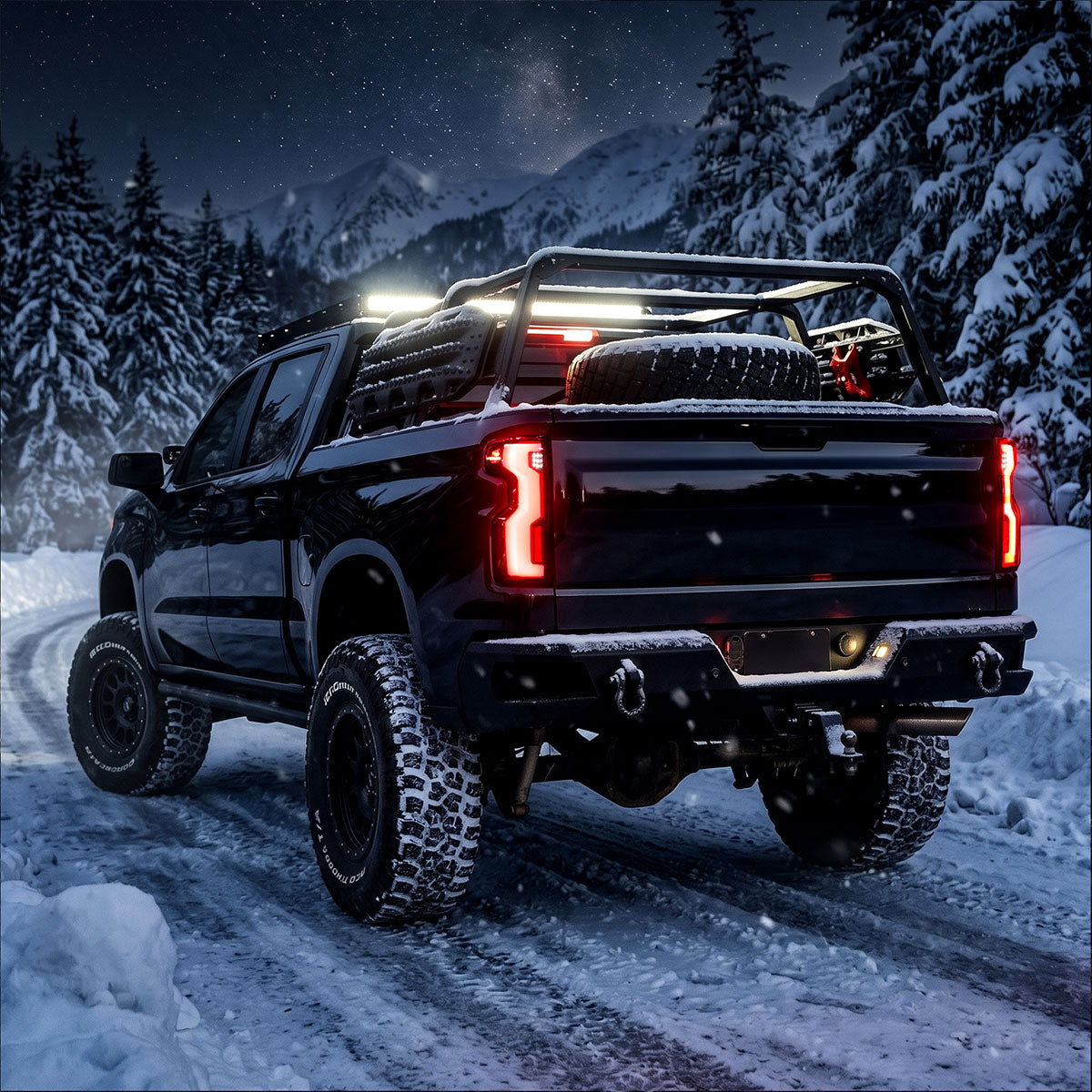 2019-2026 Chevrolet Silverado 1500 Full LED Tail Lights with Sequential Turn Signal for Factory LED Models (Black Housing/Smoked Lens) - view 8