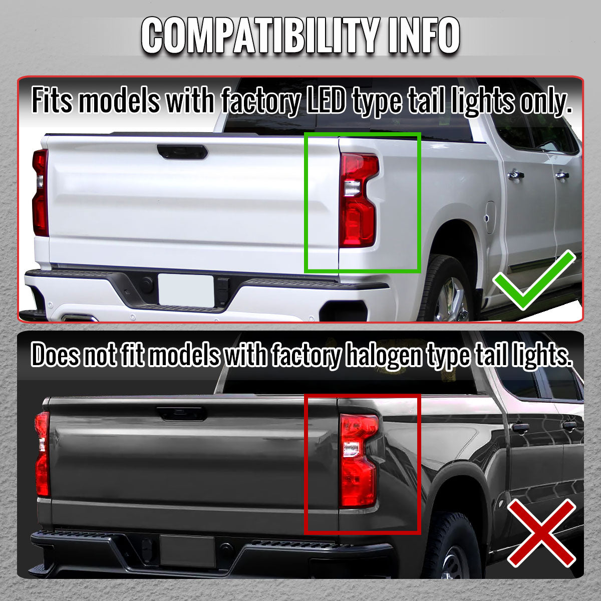 2019-2026 Chevrolet Silverado 1500 Full LED Tail Lights with Sequential Turn Signal for Factory LED Models (Black Housing/Smoked Lens) - view 10