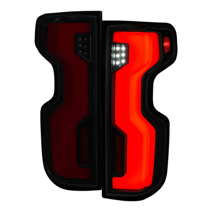 2019-2026 Chevrolet Silverado 1500 Full LED Tail Lights with Sequential Turn Signal for Factory LED Models (Black Housing/Smoked Lens)