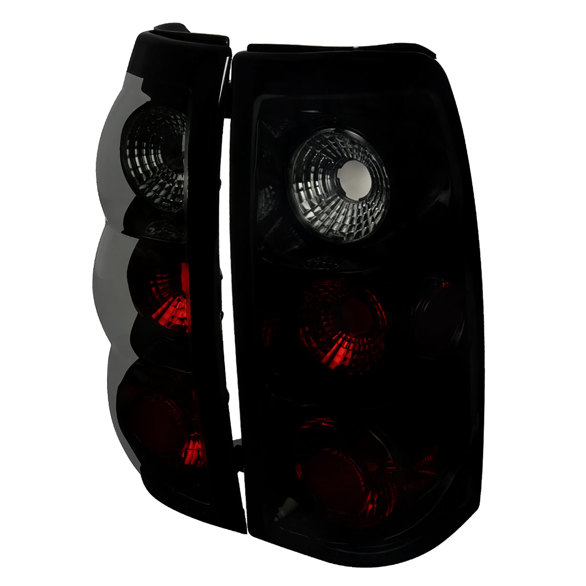 1999-2002 Chevrolet Silverado/ 1999-2006 GMC Sierra Tail Lights (Glossy Black Housing/Smoked Lens)