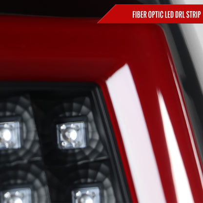 1999-2002 Chevrolet Silverado/ 1999-2006 GMC Sierra Red Bar LED Tail Lights - G2 (Black Housing/Clear Lens)