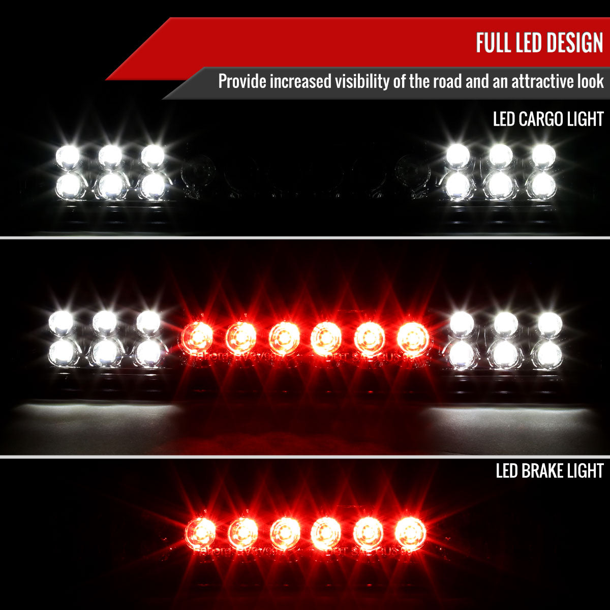 1999-2002 Chevrolet Silverado/1999-2006 GMC Sierra LED 3rd Brake Light - RS (Chrome Housing/Clear Lens)