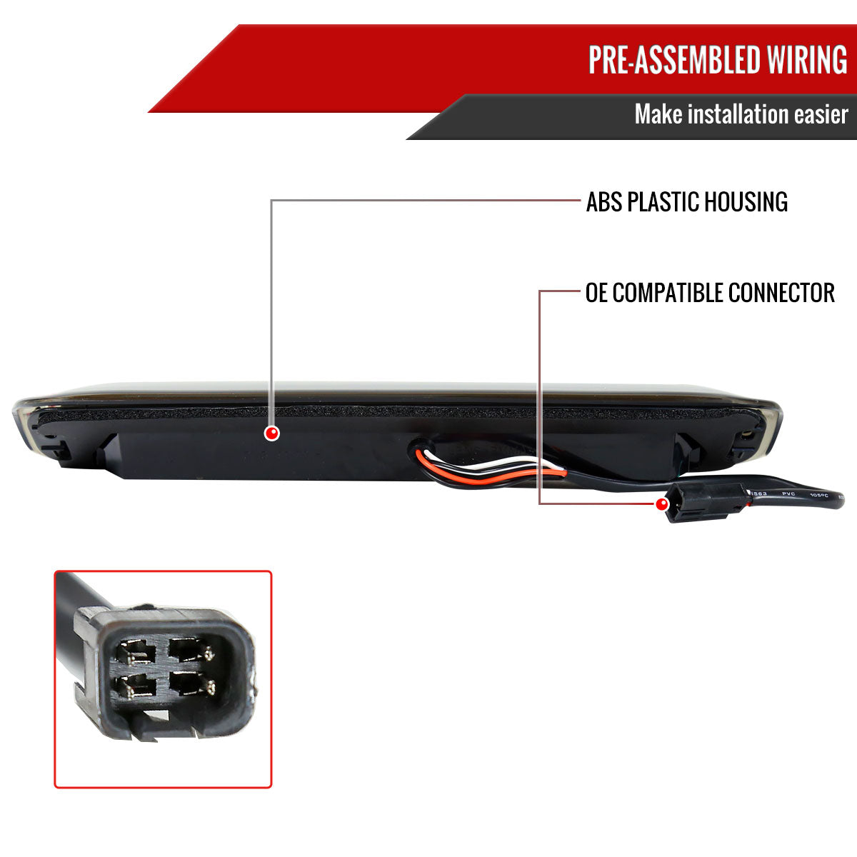 1999-2002 Chevrolet Silverado/1999-2006 GMC Sierra LED 3rd Brake Light - RS (Chrome Housing/Clear Lens)