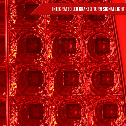 1999-2002 Chevrolet Silverado/ 1999-2006 GMC Sierra LED Tail Lights - G2 (Chrome Housing/Red Clear Lens)