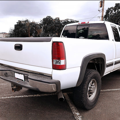 1999-2002 Chevrolet Silverado/ 1999-2006 GMC Sierra LED Tail Lights - G2 (Chrome Housing/Red Clear Lens)