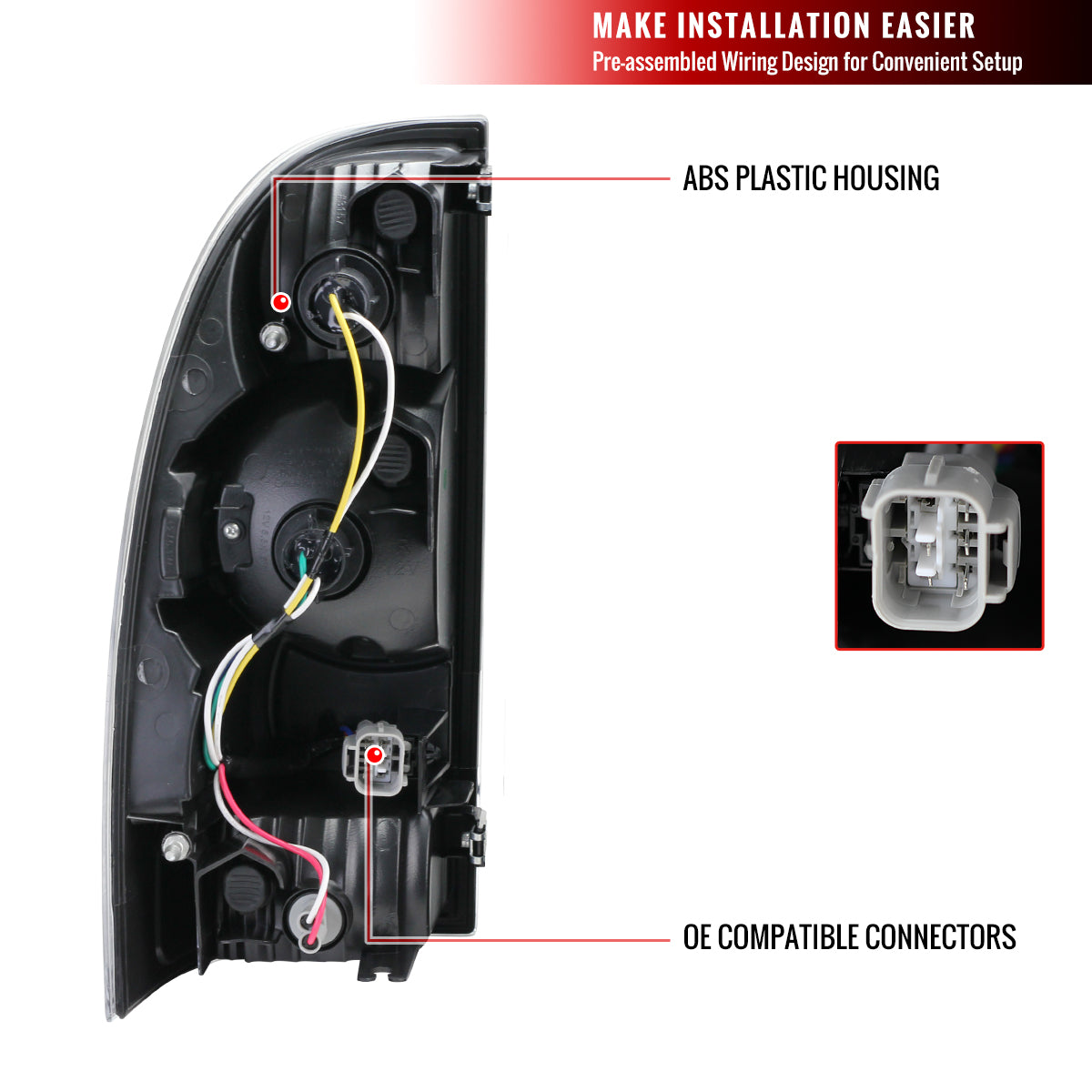 2005-2015 Toyota Tacoma LED Tail Lights (Chrome Housing/Dark Smoked Lens)