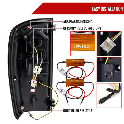 2016-2022 Toyota Tacoma LED Bar Tail Lights (Glossy Black Housing/Smoked Lens)