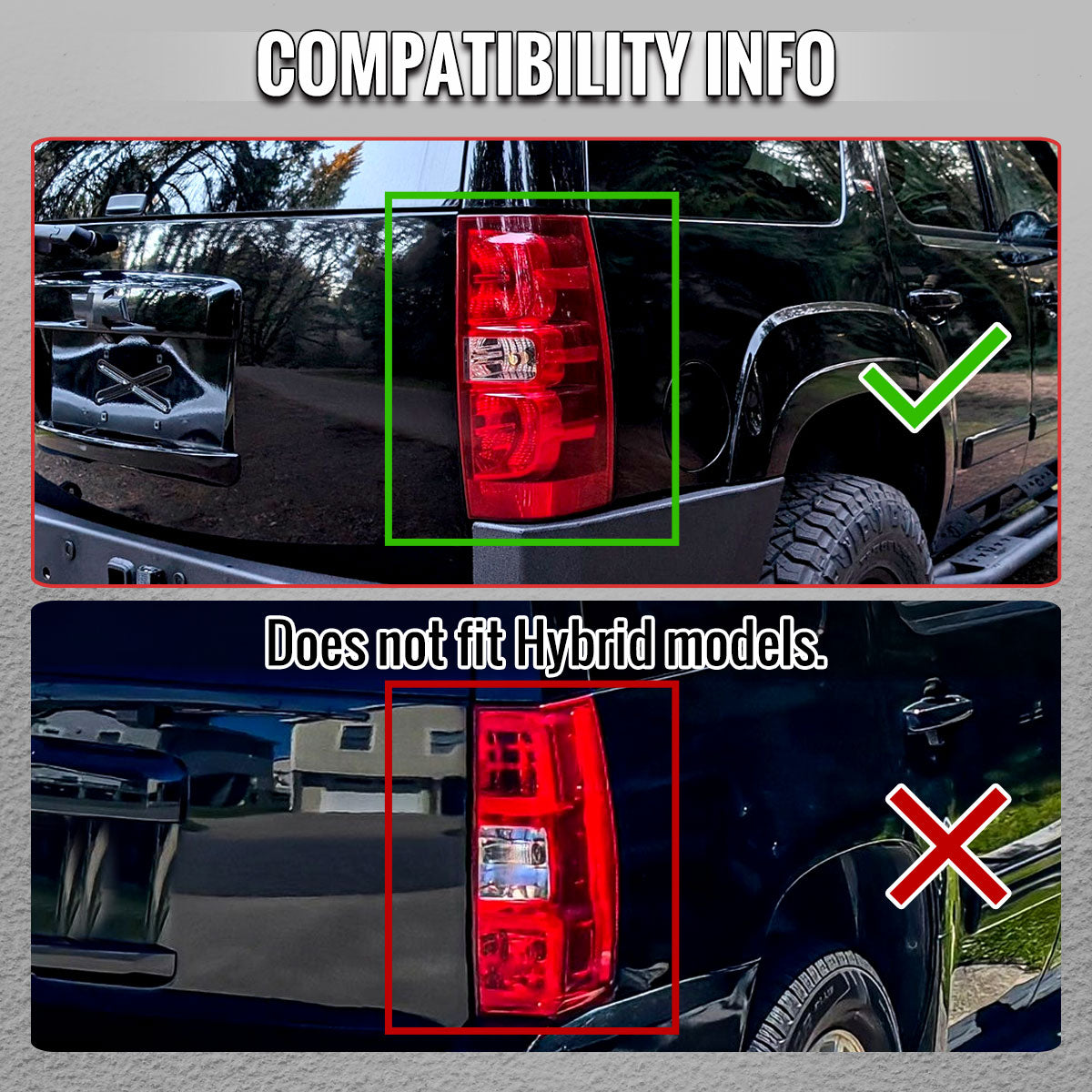2007-2014 Chevrolet Tahoe/Suburban Tail Lights (Chrome Housing/Red Clear Lens) - view 10