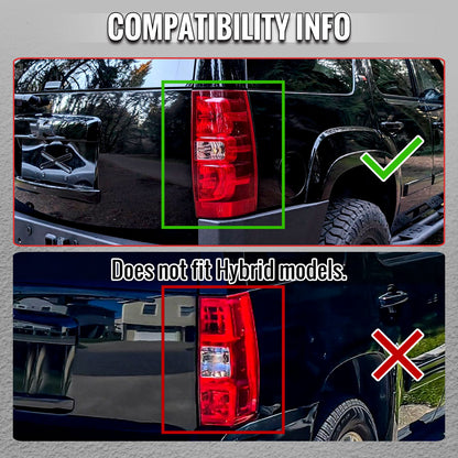 2007-2014 Chevrolet Tahoe/Suburban Tail Lights (Chrome Housing/Red Clear Lens) - view 10