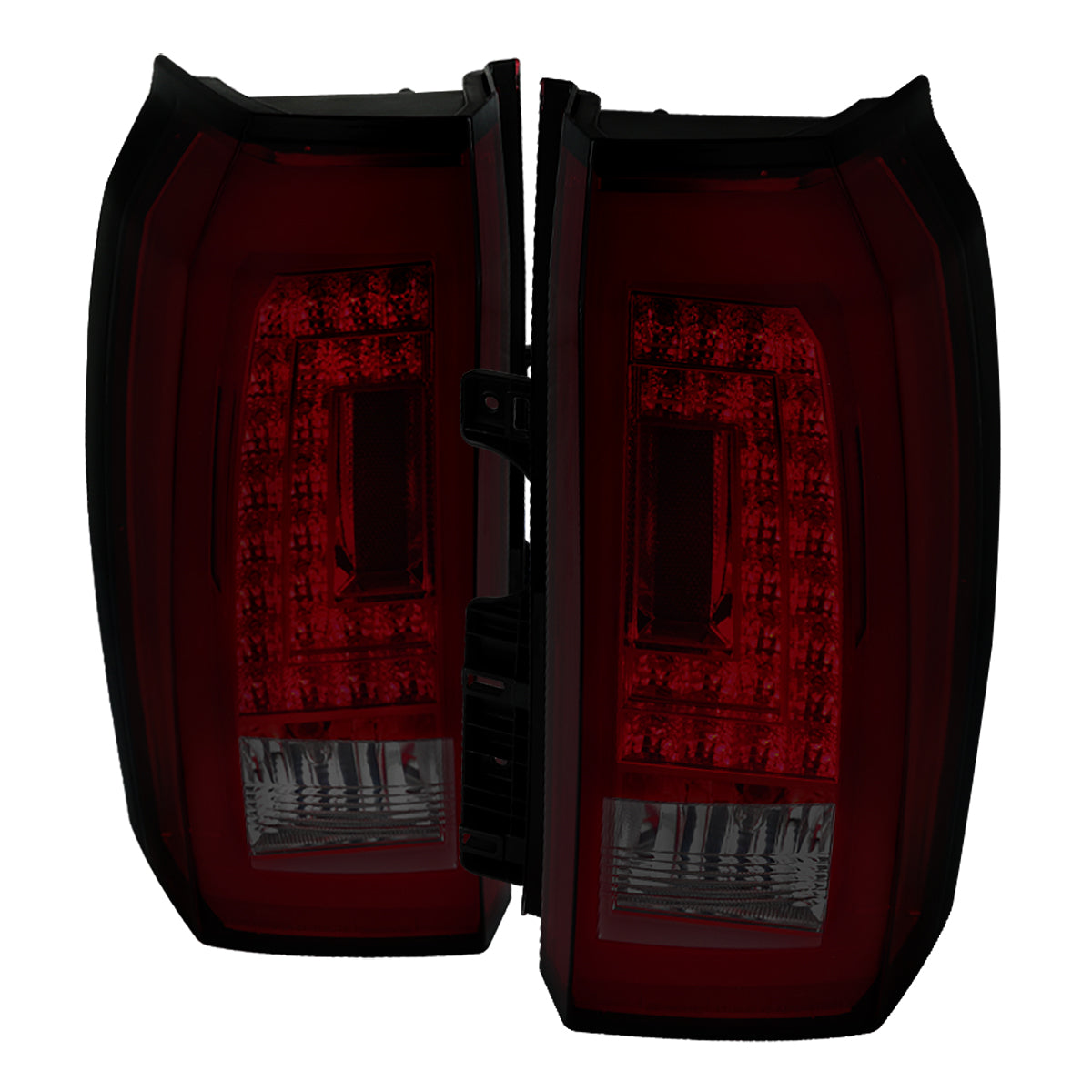 2015-2020 Chevrolet Tahoe/Suburban LS LT LTZ Premier LED Tail Lights (Chrome Housing/Red Smoked Lens)