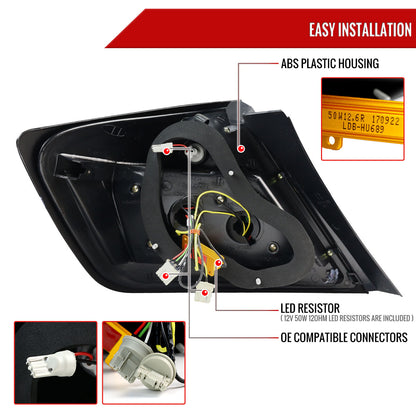 2004-2010 Scion tC LED Tail Lights (Glossy Black Housing/Smoked Lens)