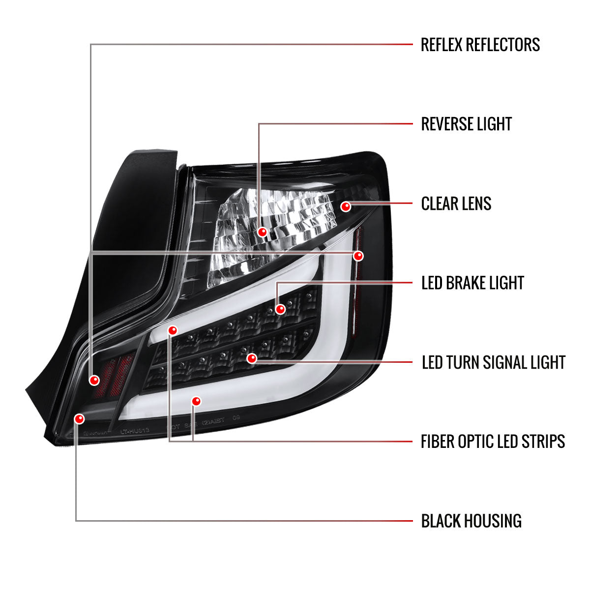 2011-2013 Scion tC V2 LED Tail Lights (Matte Black Housing/Clear Lens)