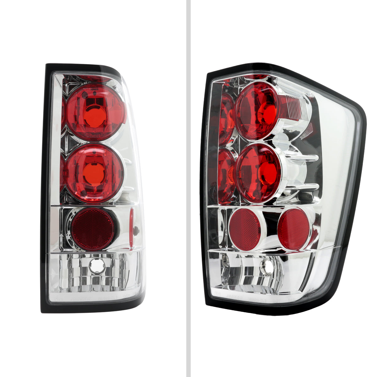 2004-2015 Nissan Titan Tail Lights (Chrome Housing/Clear Lens)