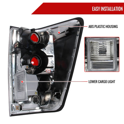 2004-2015 Nissan Titan Tail Lights (Chrome Housing/Clear Lens)