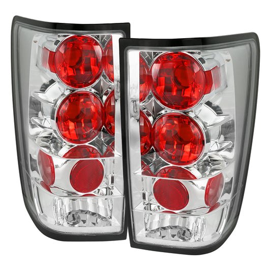 2004-2015 Nissan Titan Tail Lights (Chrome Housing/Clear Lens)