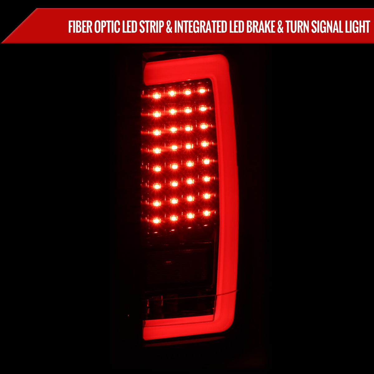 2004-2015 Nissan Titan LED Tail Lights with White LED Tube (Glossy Black Housing/Smoked Lens)