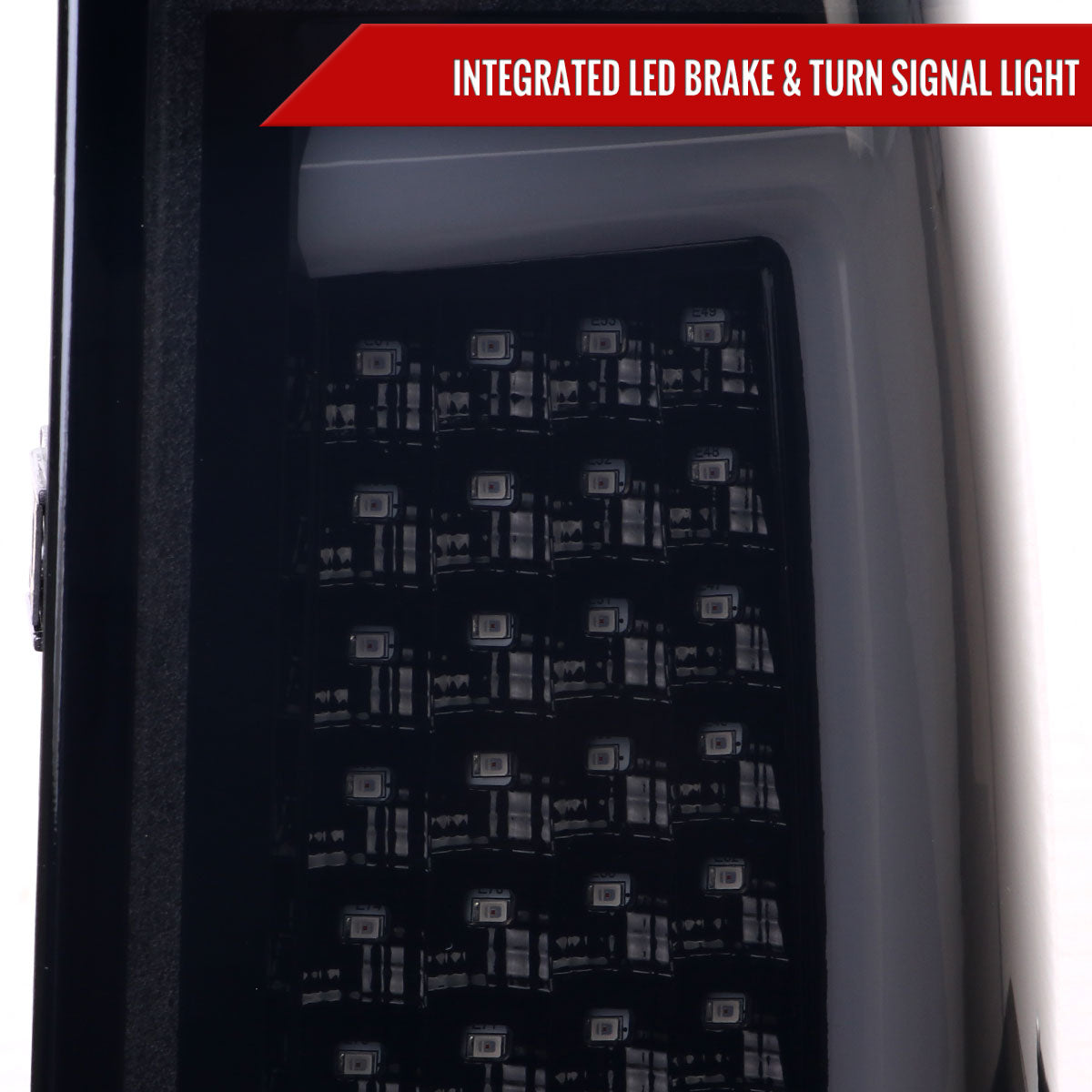 2004-2015 Nissan Titan LED Tail Lights with White LED Tube (Glossy Black Housing/Smoked Lens)