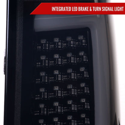 2004-2015 Nissan Titan LED Tail Lights with White LED Tube (Glossy Black Housing/Smoked Lens)