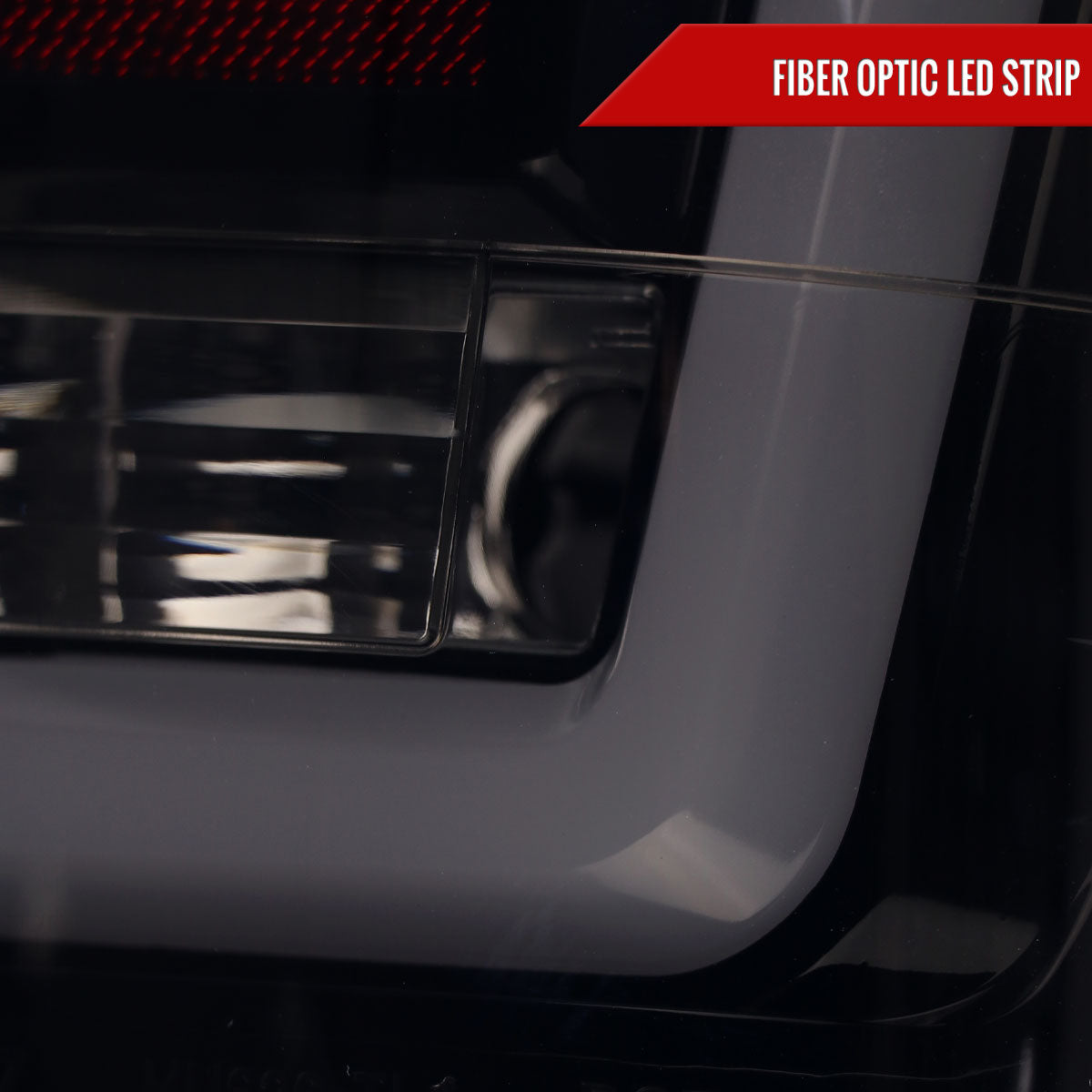 2004-2015 Nissan Titan LED Tail Lights with White LED Tube (Glossy Black Housing/Smoked Lens)