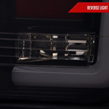 2004-2015 Nissan Titan LED Tail Lights with White LED Tube (Glossy Black Housing/Smoked Lens)