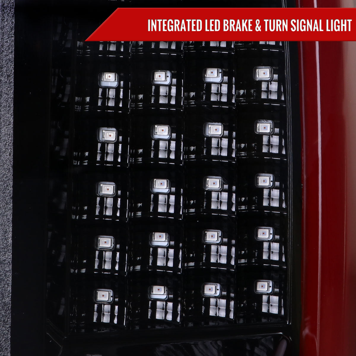 2004-2015 Nissan Titan LED Tail Lights with Red LED Tube (Jet Black Housing/Clear Lens)