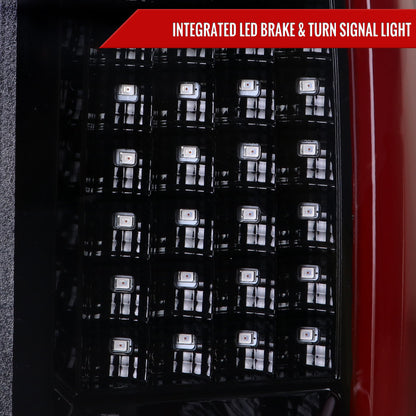2004-2015 Nissan Titan LED Tail Lights with Red LED Tube (Jet Black Housing/Clear Lens)