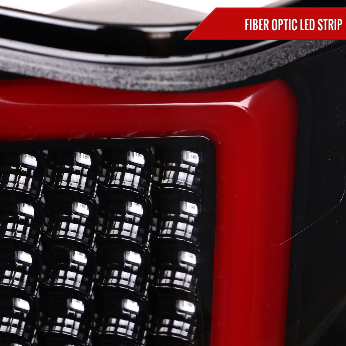 2004-2015 Nissan Titan LED Tail Lights with Red LED Tube (Jet Black Housing/Clear Lens)